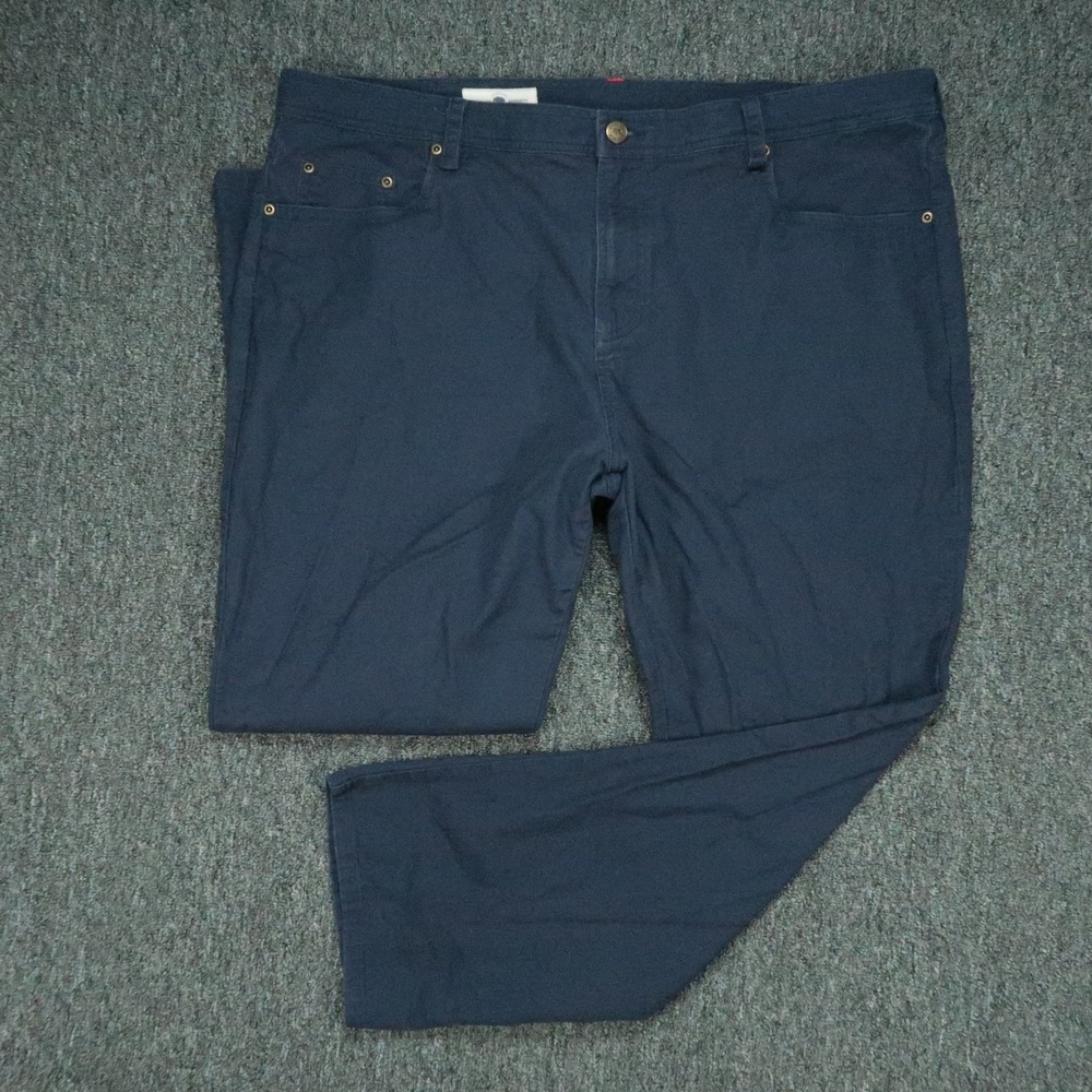 Onward Reserve Pants Mens 42x30 Blue Straight 5 Pocket Stretch Trouser